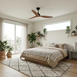 fanco-eco-style-dc-52-inch-black-with-koa-blades-bedroom-ceiling-fan