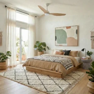 fanco-eco-style-dc-52-inches-white-beechwood-with-light-in-bedroom-insitu