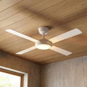 Fanco Eco Silent Pro 48 inch DC Ceiling Fan with LED Light in White